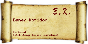 Baner Koridon névjegykártya